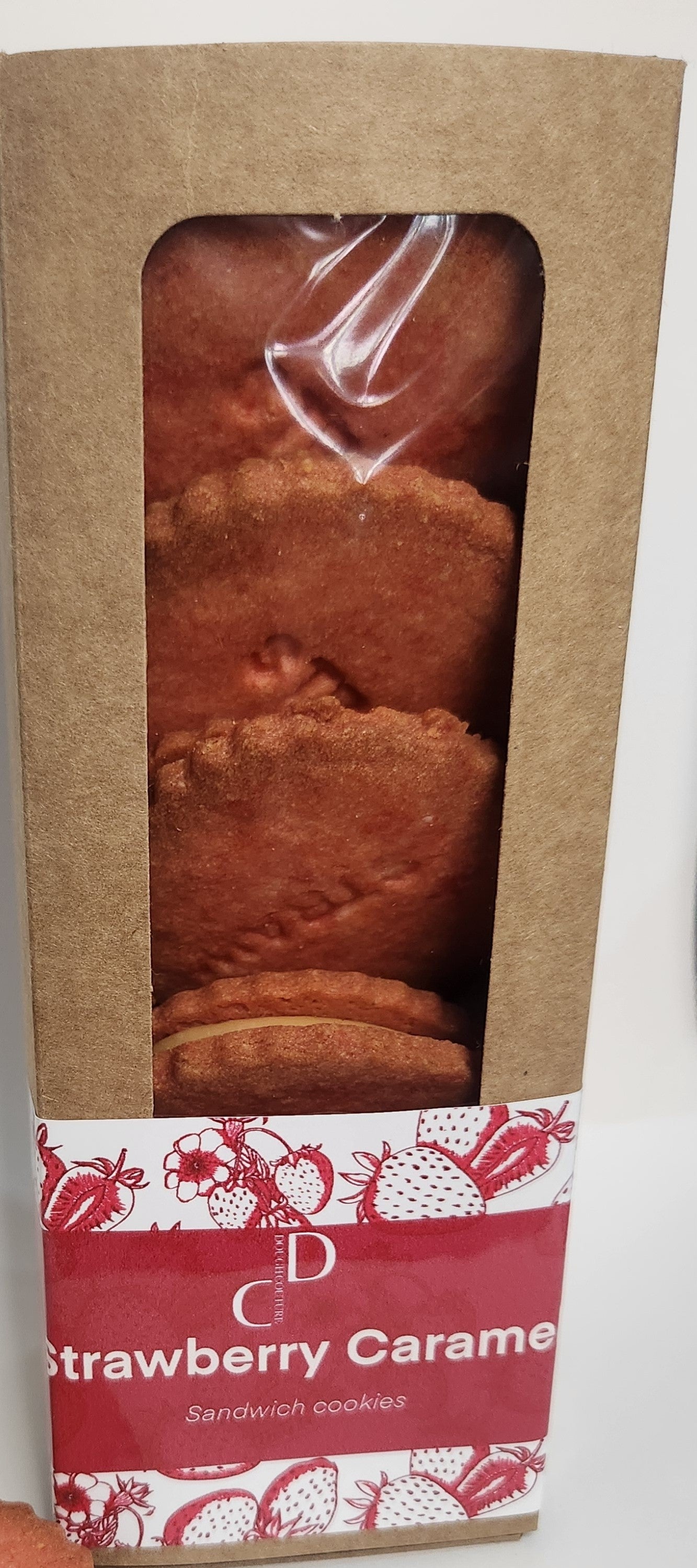 Strawberry Caramel Sandwich Almond Cookies